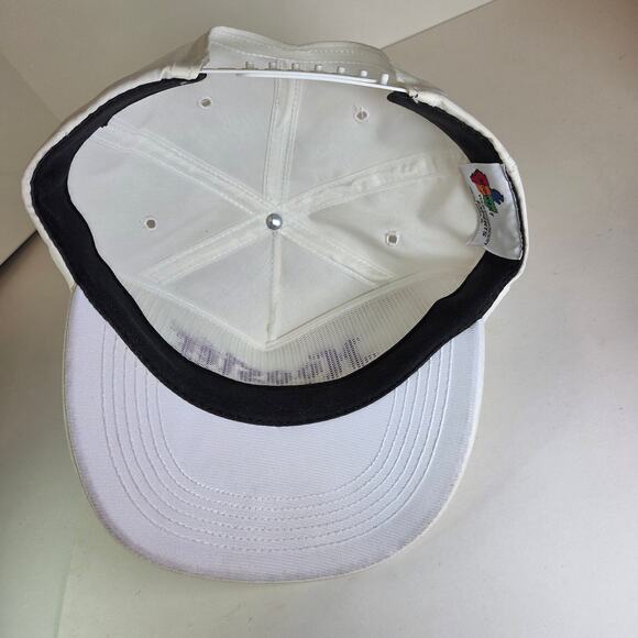 Vintage 90s Hoosier Racing Tire Snapback Hat White Purple Logo USA Made - Picture 6 of 10